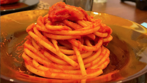 Un piatto di pasta all'amatriciana